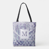 モノグラムのトートバック|の青及び紫色の渦巻 トートバッグ (裏面)