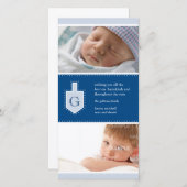 モノグラムのハヌカーDreidelの写真カード シーズンカード (正面/裏面)