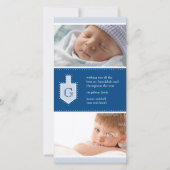 モノグラムのハヌカーDreidelの写真カード シーズンカード (正面)