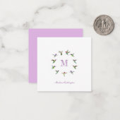 モノグラムのハミングバード ノートカード (正面/裏面インサイチュ)