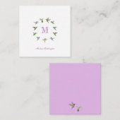 モノグラムのハミングバード ノートカード (正面/裏面)