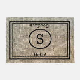 モノグラムのハロー&グバヨ素朴ー ドアマット