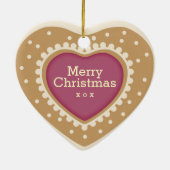 モノグラムのハートの砂糖クッキー セラミックオーナメント (裏面)