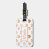 モノグラムのハートパターン ラゲッジタグ (正面縦)