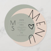 モノグラムのハート結婚のサーキュラージュメニュー (正面/裏面)