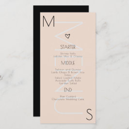 モノグラムのハート結婚のメニュー