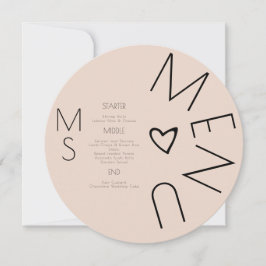 モノグラムのハート結婚の循環メニュー