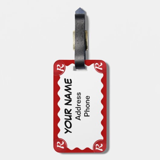 モノグラムのハート荷物タグ ラゲッジタグ (裏面縦)