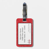 モノグラムのハート荷物バッグラベルテンプレート ラゲッジタグ (裏面縦)
