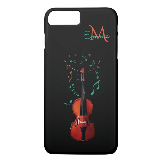 モノグラムのバイオリン音楽iPhone 7のプラスの場合 Case-Mate iPhoneケース (裏面)