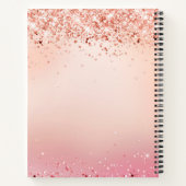 モノグラムのバラ金ゴールドエレガントグリッタースクリプト名 ノートブック (裏面)