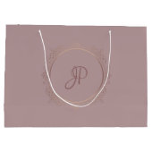 モノグラムのバラ金ゴールドエレガントテンプレート ラージペーパーバッグ (裏面)