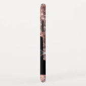 モノグラムのバラ金ゴールドグリッタードリップオンブラック Case-Mate iPhoneケース (裏面/右)