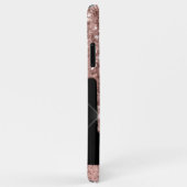 モノグラムのバラ金ゴールドグリッタードリップオンブラック Case-Mate iPhoneケース (裏面/右)