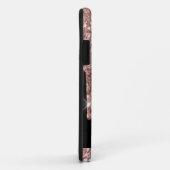 モノグラムのバラ金ゴールドグリッタードリップオンブラック Case-Mate iPhoneケース (裏面/右)