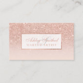 モノグラムのバラ金ゴールドグリッター赤面グラデーション化粧 名刺 (正面)