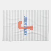 モノグラムのバータオルと縞で飾ります キッチンタオル (横)