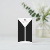 モノグラムのバーテンダーをする名刺-黒及び白 名刺 (スタンド正面)