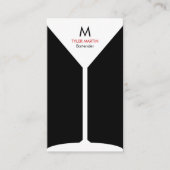 モノグラムのバーテンダーをする名刺-黒及び白 名刺 (正面)