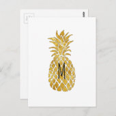 モノグラムのパイナップル ポストカード (正面/裏面)