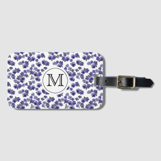 モノグラムのパンジーの荷物のラベル ラゲッジタグ (正面横)