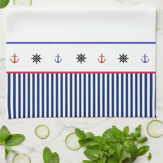 モノグラムのパーソナライズされたビーチハウスハンドタオル キッチンタオル (折り畳み)