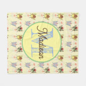 モノグラムのパーソナライズされたフリースブランケット フリースブランケット (正面(横))