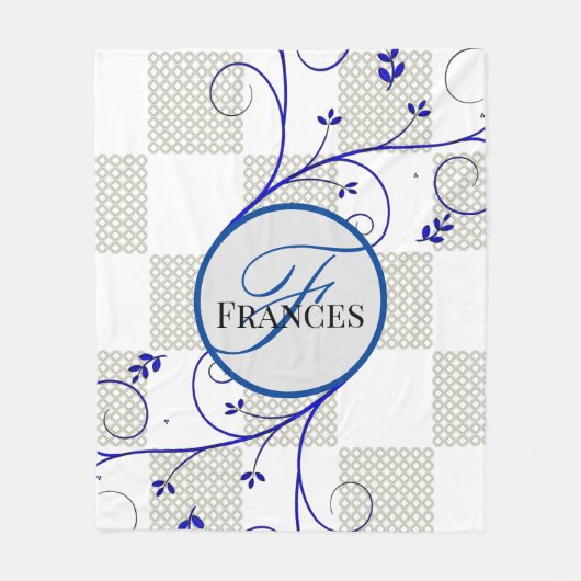 モノグラムのパーソナライズされたフリースブランケット フリースブランケット (正面)