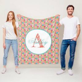 モノグラムのパーソナライズされたフリースブランケット フリースブランケット