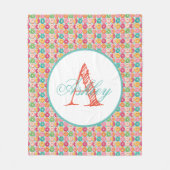 モノグラムのパーソナライズされたフリースブランケット フリースブランケット (正面)