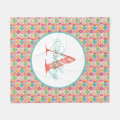 モノグラムのパーソナライズされたフリースブランケット フリースブランケット (正面(横))