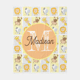 モノグラムのパーソナライズされた動物フリースブランケット フリースブランケット