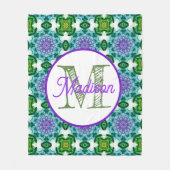 モノグラムのパーソナライズされた可愛い猫フリースブランケット フリースブランケット (正面)