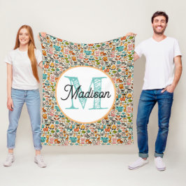 モノグラムのパーソナライズされた虹フリースブランケット フリースブランケット