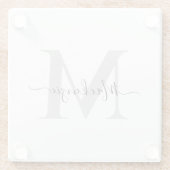 モノグラムのパーソナライズイニシャル名 ガラスコースター (裏面)