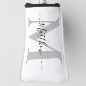 モノグラムのパーソナライズイニシャル名 ゴルフヘッドカバー (回転90)