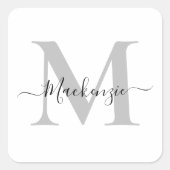 モノグラムのパーソナライズイニシャル名 スクエアシール (正面)