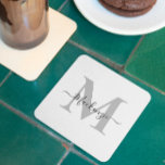 モノグラムのパーソナライズイニシャル名 スクエアペーパーコースター<br><div class="desc">このMonogram製品またはNameイニシャルをカスタマイズする。何でも似合う。⭐このテンプレートをアートワークでパーソナライズする⭐さらに編集して変更を加える。⭐このデザインを製品に転送する。bit.ly/SandyspiderStoresにある私のすべての店を訪ね（カットアンドペースト）。</div>