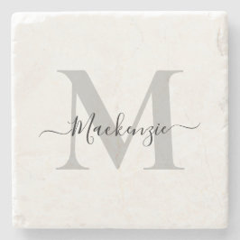 モノグラムのパーソナライズイニシャル名 ストーンコースター