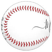 モノグラムのパーソナライズイニシャル名 ソフトボール (正面左)