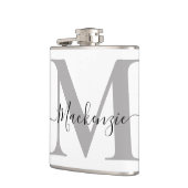 モノグラムのパーソナライズイニシャル名 フラスク (左)