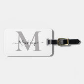 モノグラムのパーソナライズイニシャル名 ラゲッジタグ (正面横)