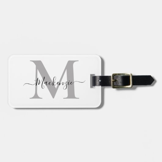 モノグラムのパーソナライズイニシャル名 ラゲッジタグ (正面横)