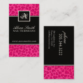 モノグラムのヒョウのプリントの名刺 名刺 (正面/裏面)