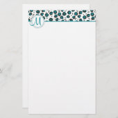 モノグラムのヒョウのプリントの文房具 便箋 (正面/裏面)