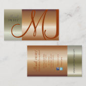 モノグラムのビジネスフェイクカードブラシ銅/ニコール 名刺 (正面/裏面)