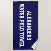 モノグラムのビーチの水球の水泳チームタオル ビーチタオル (正面)