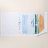 モノグラムのビーチシーン ビーチタオル (正面)