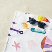 モノグラムのビーチハットキッズバスルーム海ライフシー ビーチタオル (インサイチュ)