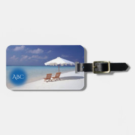 モノグラムのビーチ場面 ラゲッジタグ